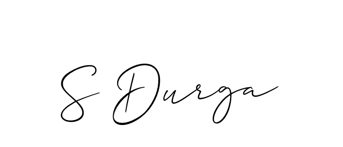 Design your own signature with our free online signature maker. With this signature software, you can create a handwritten (Allison_Script) signature for name S Durga. S Durga signature style 2 images and pictures png