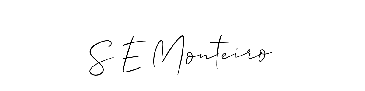 Also You can easily find your signature by using the search form. We will create S E Monteiro name handwritten signature images for you free of cost using Allison_Script sign style. S E Monteiro signature style 2 images and pictures png