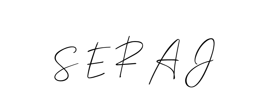 S E R A J stylish signature style. Best Handwritten Sign (Allison_Script) for my name. Handwritten Signature Collection Ideas for my name S E R A J. S E R A J signature style 2 images and pictures png