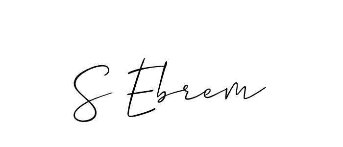 if you are searching for the best signature style for your name S Ebrem. so please give up your signature search. here we have designed multiple signature styles  using Allison_Script. S Ebrem signature style 2 images and pictures png