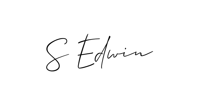 Make a short S Edwin signature style. Manage your documents anywhere anytime using Allison_Script. Create and add eSignatures, submit forms, share and send files easily. S Edwin signature style 2 images and pictures png