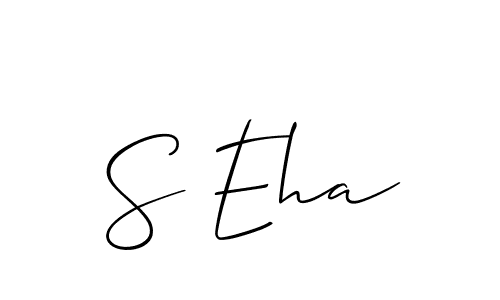 Design your own signature with our free online signature maker. With this signature software, you can create a handwritten (Allison_Script) signature for name S Eha. S Eha signature style 2 images and pictures png