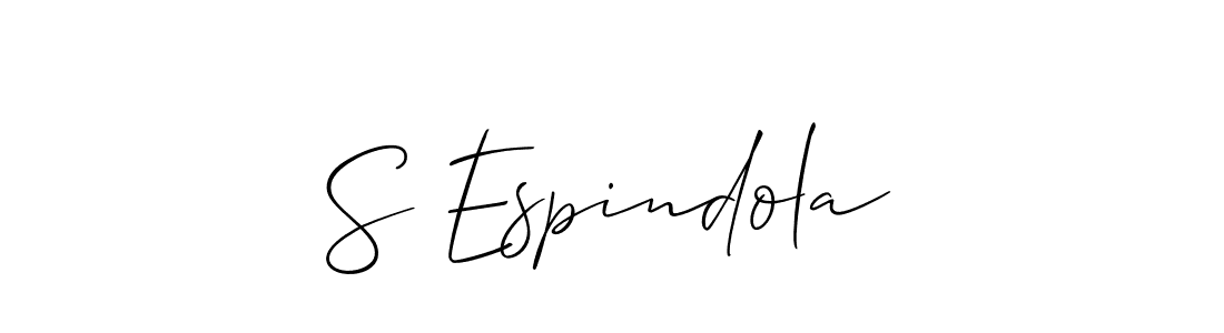 Make a short S Espindola signature style. Manage your documents anywhere anytime using Allison_Script. Create and add eSignatures, submit forms, share and send files easily. S Espindola signature style 2 images and pictures png