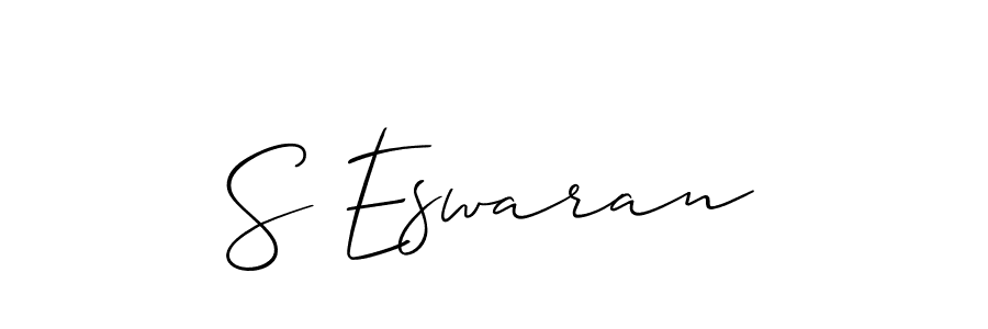 You should practise on your own different ways (Allison_Script) to write your name (S Eswaran) in signature. don't let someone else do it for you. S Eswaran signature style 2 images and pictures png