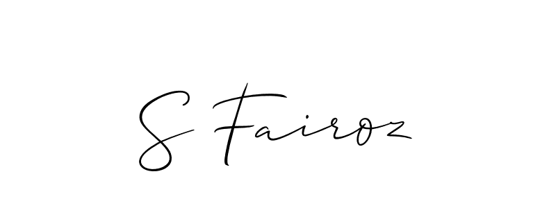 You should practise on your own different ways (Allison_Script) to write your name (S Fairoz) in signature. don't let someone else do it for you. S Fairoz signature style 2 images and pictures png