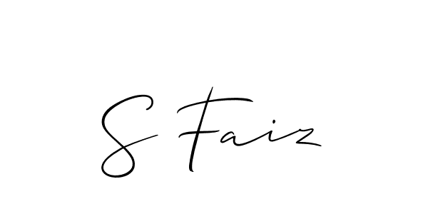 How to Draw S Faiz signature style? Allison_Script is a latest design signature styles for name S Faiz. S Faiz signature style 2 images and pictures png