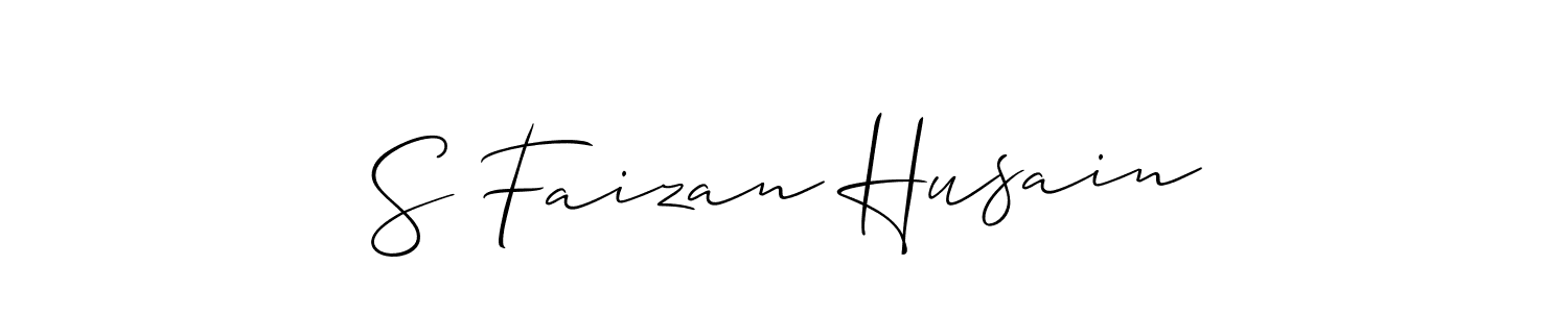 How to make S Faizan Husain name signature. Use Allison_Script style for creating short signs online. This is the latest handwritten sign. S Faizan Husain signature style 2 images and pictures png