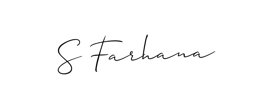 Make a beautiful signature design for name S Farhana. Use this online signature maker to create a handwritten signature for free. S Farhana signature style 2 images and pictures png