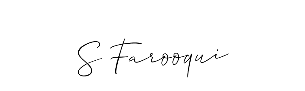 Also we have S Farooqui name is the best signature style. Create professional handwritten signature collection using Allison_Script autograph style. S Farooqui signature style 2 images and pictures png