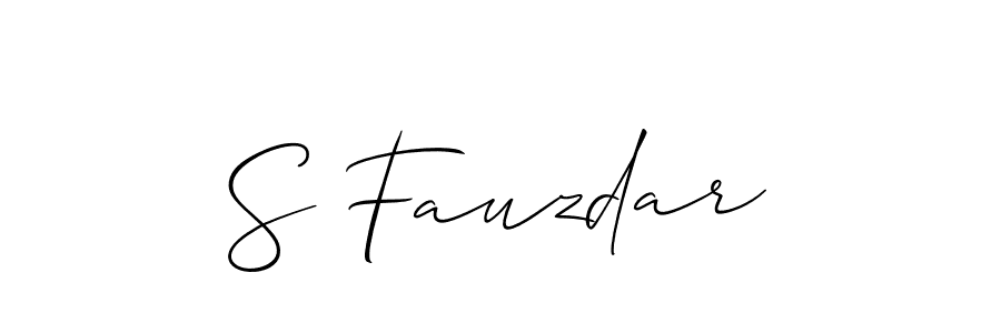 Make a beautiful signature design for name S Fauzdar. With this signature (Allison_Script) style, you can create a handwritten signature for free. S Fauzdar signature style 2 images and pictures png