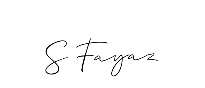 S Fayaz stylish signature style. Best Handwritten Sign (Allison_Script) for my name. Handwritten Signature Collection Ideas for my name S Fayaz. S Fayaz signature style 2 images and pictures png