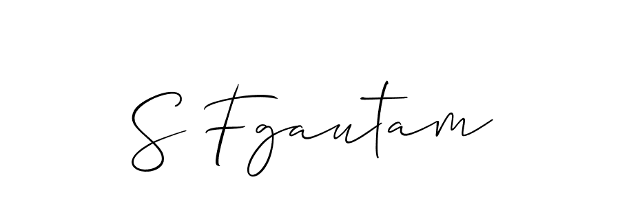 if you are searching for the best signature style for your name S Fgautam. so please give up your signature search. here we have designed multiple signature styles  using Allison_Script. S Fgautam signature style 2 images and pictures png