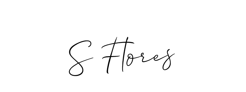 Use a signature maker to create a handwritten signature online. With this signature software, you can design (Allison_Script) your own signature for name S Flores. S Flores signature style 2 images and pictures png