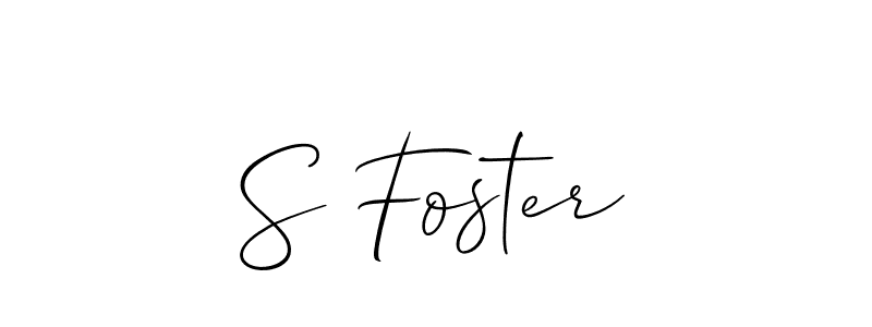 How to make S Foster name signature. Use Allison_Script style for creating short signs online. This is the latest handwritten sign. S Foster signature style 2 images and pictures png