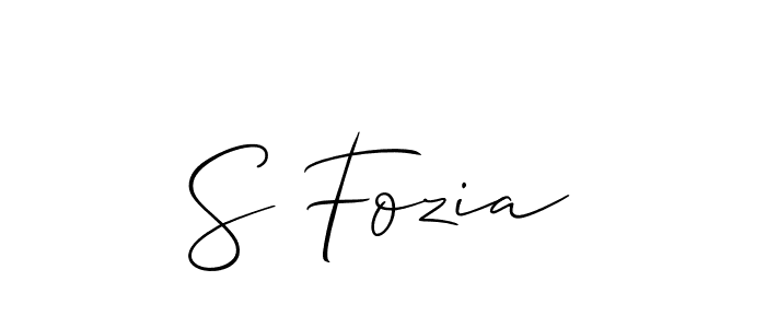 How to make S Fozia signature? Allison_Script is a professional autograph style. Create handwritten signature for S Fozia name. S Fozia signature style 2 images and pictures png