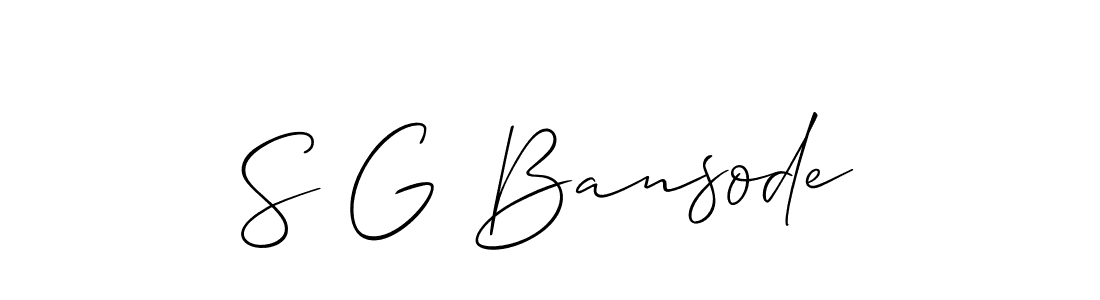 You should practise on your own different ways (Allison_Script) to write your name (S G Bansode) in signature. don't let someone else do it for you. S G Bansode signature style 2 images and pictures png