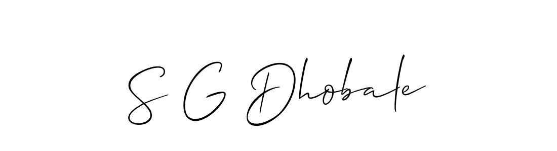 Also we have S G Dhobale name is the best signature style. Create professional handwritten signature collection using Allison_Script autograph style. S G Dhobale signature style 2 images and pictures png