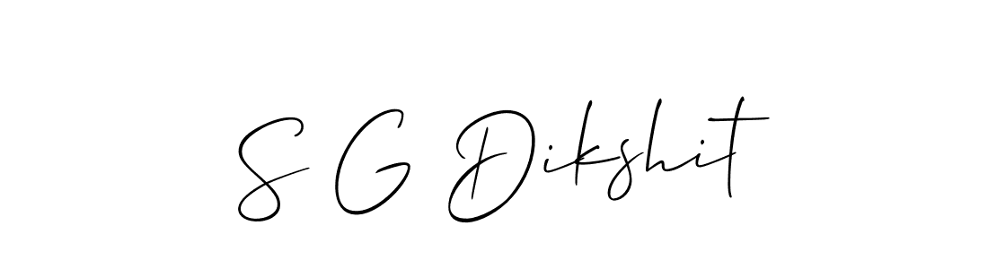 Create a beautiful signature design for name S G Dikshit. With this signature (Allison_Script) fonts, you can make a handwritten signature for free. S G Dikshit signature style 2 images and pictures png