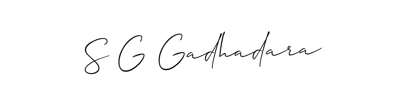 Design your own signature with our free online signature maker. With this signature software, you can create a handwritten (Allison_Script) signature for name S G Gadhadara. S G Gadhadara signature style 2 images and pictures png