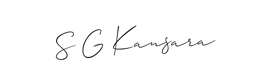 Also You can easily find your signature by using the search form. We will create S G Kansara name handwritten signature images for you free of cost using Allison_Script sign style. S G Kansara signature style 2 images and pictures png