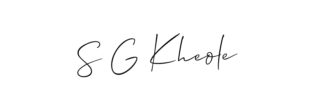 This is the best signature style for the S G Kheole name. Also you like these signature font (Allison_Script). Mix name signature. S G Kheole signature style 2 images and pictures png