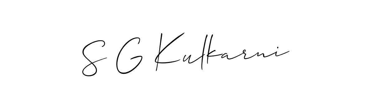 You should practise on your own different ways (Allison_Script) to write your name (S G Kulkarni) in signature. don't let someone else do it for you. S G Kulkarni signature style 2 images and pictures png