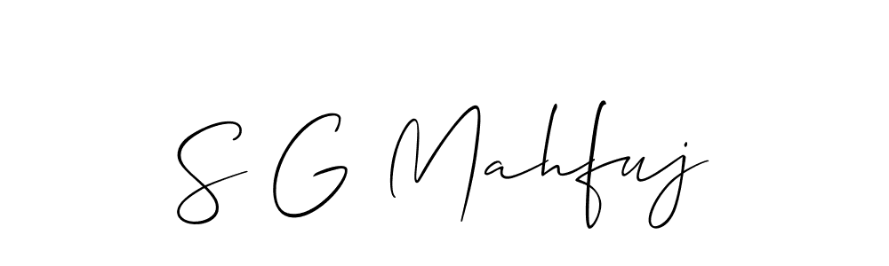 How to make S G Mahfuj signature? Allison_Script is a professional autograph style. Create handwritten signature for S G Mahfuj name. S G Mahfuj signature style 2 images and pictures png