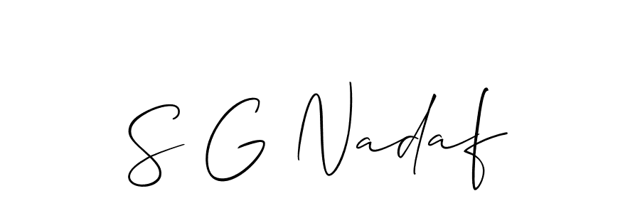Create a beautiful signature design for name S G Nadaf. With this signature (Allison_Script) fonts, you can make a handwritten signature for free. S G Nadaf signature style 2 images and pictures png