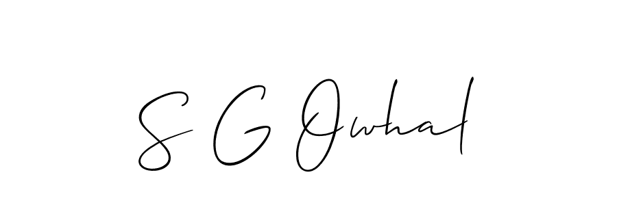 How to make S G Owhal signature? Allison_Script is a professional autograph style. Create handwritten signature for S G Owhal name. S G Owhal signature style 2 images and pictures png