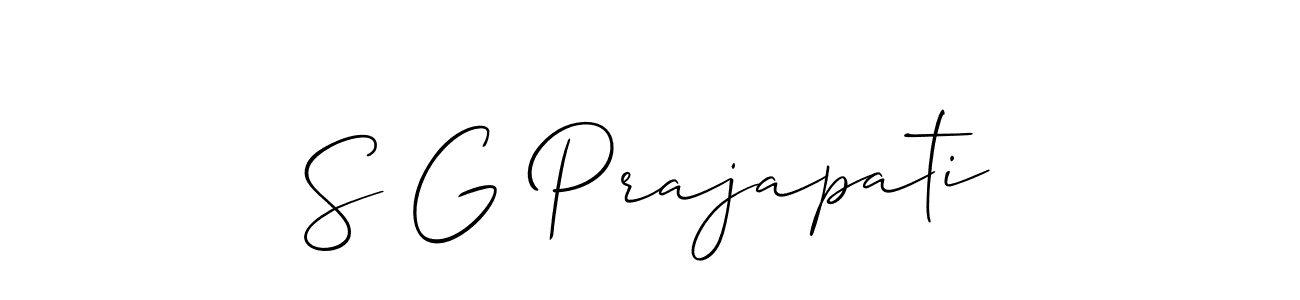 Similarly Allison_Script is the best handwritten signature design. Signature creator online .You can use it as an online autograph creator for name S G Prajapati. S G Prajapati signature style 2 images and pictures png