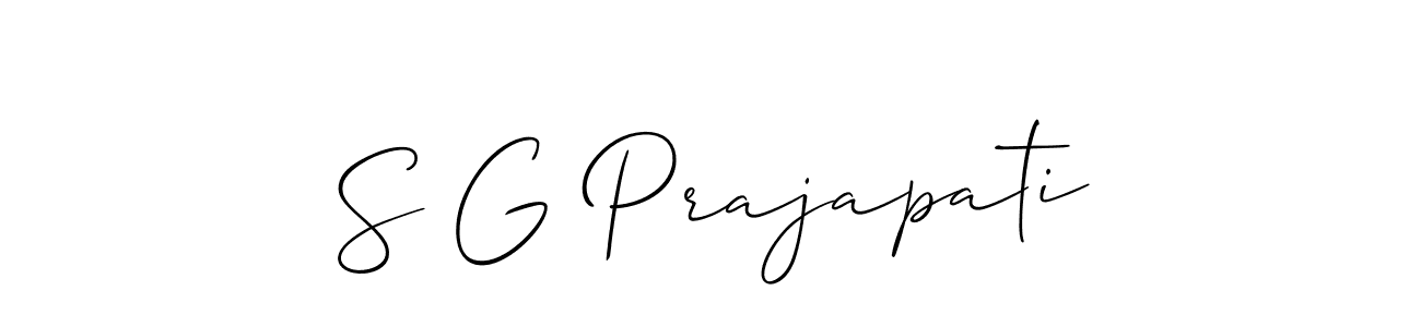 You should practise on your own different ways (Allison_Script) to write your name (S G Prajapati) in signature. don't let someone else do it for you. S G Prajapati signature style 2 images and pictures png