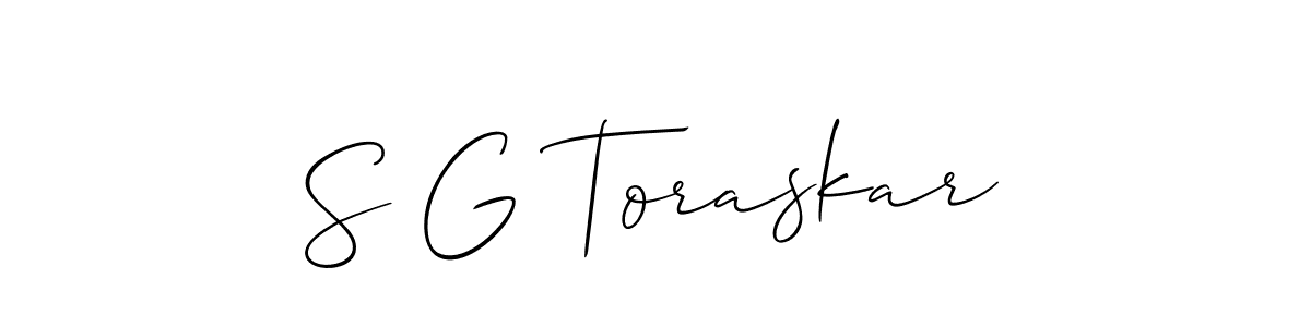 This is the best signature style for the S G Toraskar name. Also you like these signature font (Allison_Script). Mix name signature. S G Toraskar signature style 2 images and pictures png