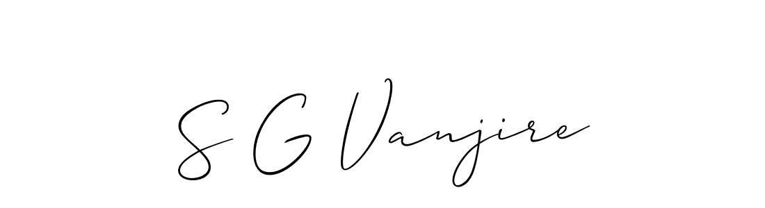 Allison_Script is a professional signature style that is perfect for those who want to add a touch of class to their signature. It is also a great choice for those who want to make their signature more unique. Get S G Vanjire name to fancy signature for free. S G Vanjire signature style 2 images and pictures png