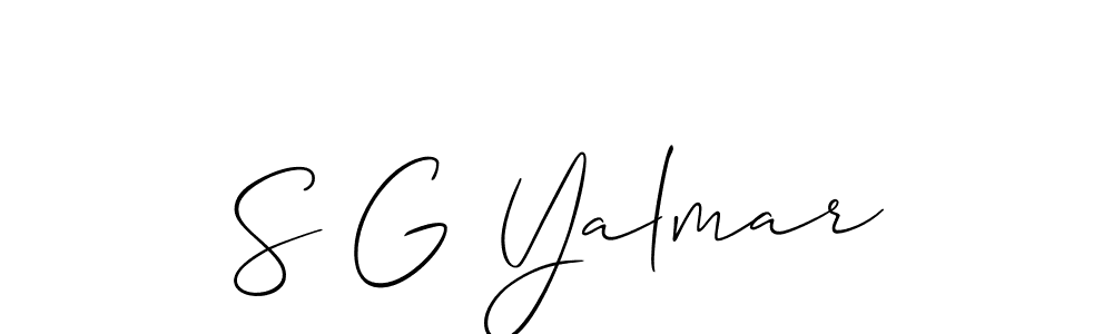 Also we have S G Yalmar name is the best signature style. Create professional handwritten signature collection using Allison_Script autograph style. S G Yalmar signature style 2 images and pictures png