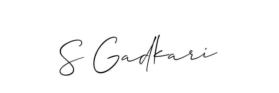 Similarly Allison_Script is the best handwritten signature design. Signature creator online .You can use it as an online autograph creator for name S Gadkari. S Gadkari signature style 2 images and pictures png