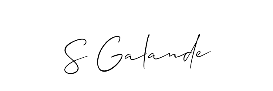 You should practise on your own different ways (Allison_Script) to write your name (S Galande) in signature. don't let someone else do it for you. S Galande signature style 2 images and pictures png