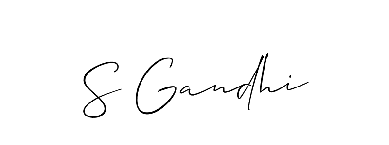 Use a signature maker to create a handwritten signature online. With this signature software, you can design (Allison_Script) your own signature for name S Gandhi. S Gandhi signature style 2 images and pictures png