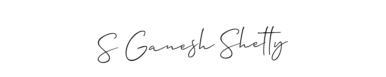 How to make S Ganesh Shetty name signature. Use Allison_Script style for creating short signs online. This is the latest handwritten sign. S Ganesh Shetty signature style 2 images and pictures png
