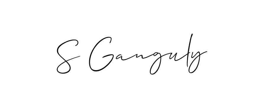 Create a beautiful signature design for name S Ganguly. With this signature (Allison_Script) fonts, you can make a handwritten signature for free. S Ganguly signature style 2 images and pictures png