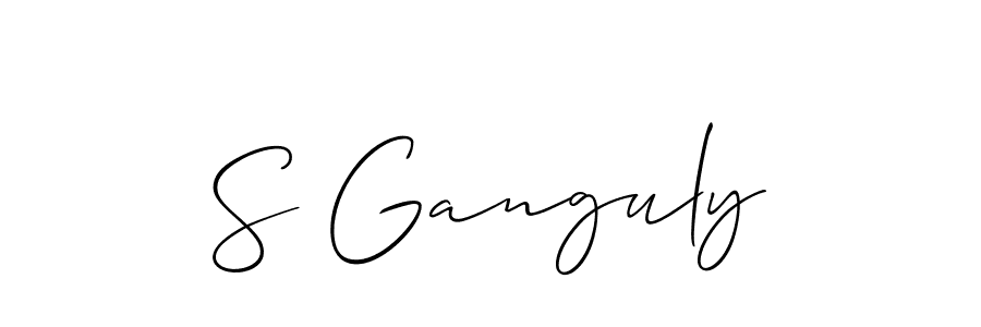 Create a beautiful signature design for name S Ganguly. With this signature (Allison_Script) fonts, you can make a handwritten signature for free. S Ganguly signature style 2 images and pictures png