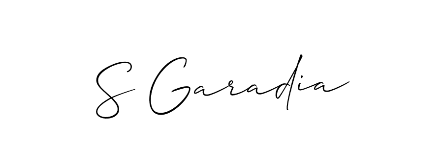 if you are searching for the best signature style for your name S Garadia. so please give up your signature search. here we have designed multiple signature styles  using Allison_Script. S Garadia signature style 2 images and pictures png