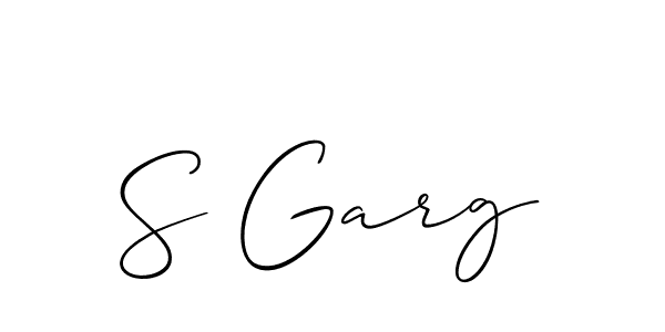 How to make S Garg signature? Allison_Script is a professional autograph style. Create handwritten signature for S Garg name. S Garg signature style 2 images and pictures png