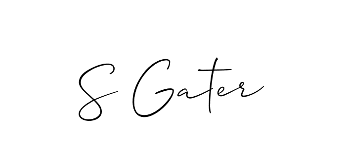 Check out images of Autograph of S Gater name. Actor S Gater Signature Style. Allison_Script is a professional sign style online. S Gater signature style 2 images and pictures png