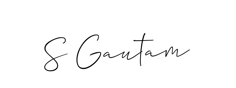 How to make S Gautam signature? Allison_Script is a professional autograph style. Create handwritten signature for S Gautam name. S Gautam signature style 2 images and pictures png