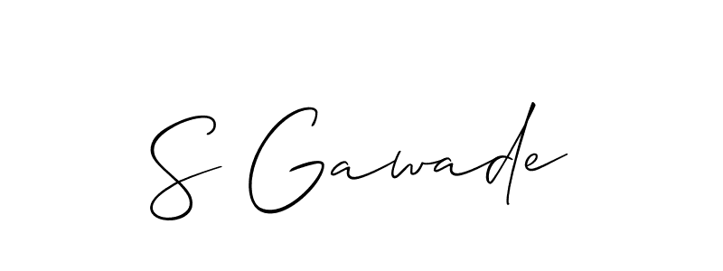 if you are searching for the best signature style for your name S Gawade. so please give up your signature search. here we have designed multiple signature styles  using Allison_Script. S Gawade signature style 2 images and pictures png