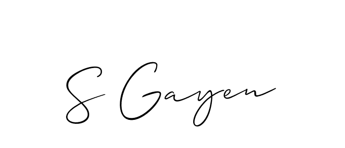 How to make S Gayen signature? Allison_Script is a professional autograph style. Create handwritten signature for S Gayen name. S Gayen signature style 2 images and pictures png