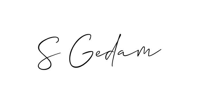 Check out images of Autograph of S Gedam name. Actor S Gedam Signature Style. Allison_Script is a professional sign style online. S Gedam signature style 2 images and pictures png