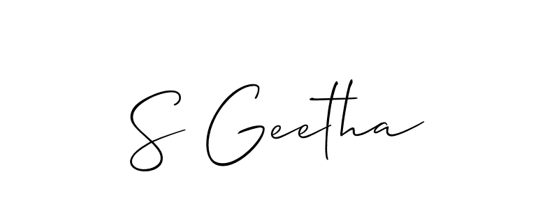 How to make S Geetha signature? Allison_Script is a professional autograph style. Create handwritten signature for S Geetha name. S Geetha signature style 2 images and pictures png