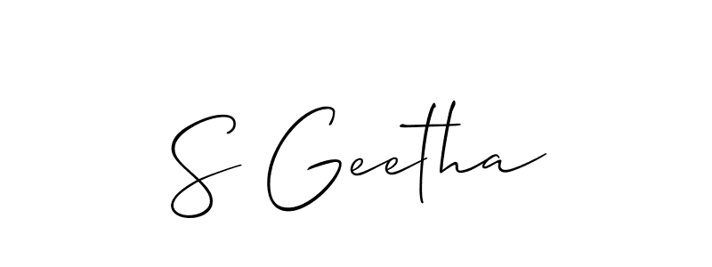 How to make S Geetha signature? Allison_Script is a professional autograph style. Create handwritten signature for S Geetha name. S Geetha signature style 2 images and pictures png