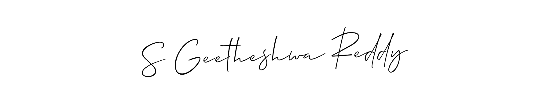 Create a beautiful signature design for name S Geetheshwa Reddy. With this signature (Allison_Script) fonts, you can make a handwritten signature for free. S Geetheshwa Reddy signature style 2 images and pictures png